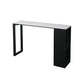 Gray White and Black Modern Style Bar Table in Marble and Metal Milk Tea Shop Bar Table 78.7"L x 15.7"W x 41.3"H White-Gold Without Chairs Clearhalo 'Bar Furniture' 'Bar Tables' 'bar_tables' 'furn' 'furn_bar_tables' 'Furniture' 'furniture_bar_tables' 'Kitchen & Dining Furniture' 4705474