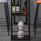Gray White and Black Modern Style Bar Table in Marble and Metal Milk Tea Shop Bar Table Clearhalo 'Bar Furniture' 'Bar Tables' 'bar_tables' 'furn' 'furn_bar_tables' 'Furniture' 'furniture_bar_tables' 'Kitchen & Dining Furniture' 4705478