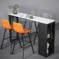 Gray White and Black Modern Style Bar Table in Marble and Metal Milk Tea Shop Bar Table Clearhalo 'Bar Furniture' 'Bar Tables' 'bar_tables' 'furn' 'furn_bar_tables' 'Furniture' 'furniture_bar_tables' 'Kitchen & Dining Furniture' 4705479