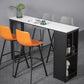 Gray White and Black Modern Style Bar Table in Marble and Metal Milk Tea Shop Bar Table Clearhalo 'Bar Furniture' 'Bar Tables' 'bar_tables' 'furn' 'furn_bar_tables' 'Furniture' 'furniture_bar_tables' 'Kitchen & Dining Furniture' 4705480