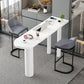 White Modern Style Specialty Bar Table in Faux Marble and Wood Milk Tea Shop Bar Table White White Clearhalo 'Bar Furniture' 'Bar Tables' 'bar_tables' 'furn' 'furn_bar_tables' 'Furniture' 'furniture_bar_tables' 'Kitchen & Dining Furniture' 4705494
