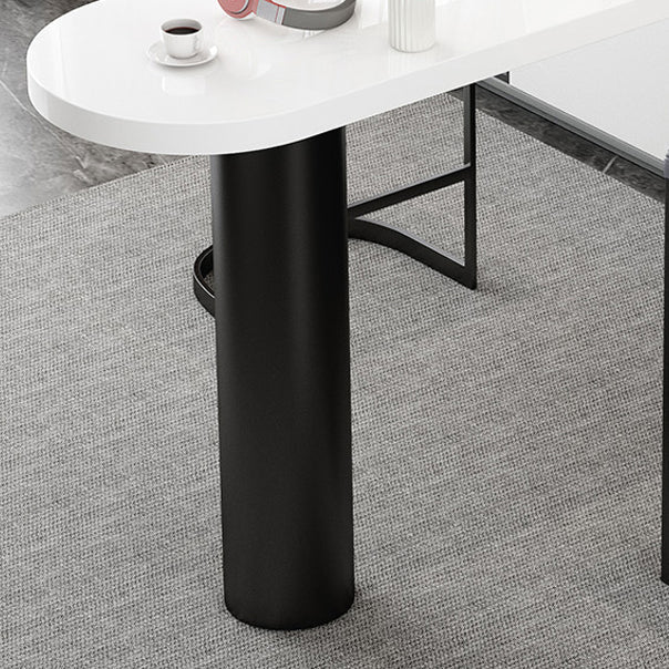 White Modern Style Specialty Bar Table in Faux Marble and Wood Milk Tea Shop Bar Table Clearhalo 'Bar Furniture' 'Bar Tables' 'bar_tables' 'furn' 'furn_bar_tables' 'Furniture' 'furniture_bar_tables' 'Kitchen & Dining Furniture' 4705500
