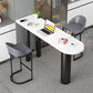 White Modern Style Specialty Bar Table in Faux Marble and Wood Milk Tea Shop Bar Table Clearhalo 'Bar Furniture' 'Bar Tables' 'bar_tables' 'furn' 'furn_bar_tables' 'Furniture' 'furniture_bar_tables' 'Kitchen & Dining Furniture' 4705503