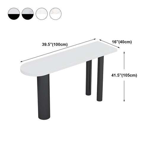 White Modern Style Specialty Bar Table in Faux Marble and Wood Milk Tea Shop Bar Table Clearhalo 'Bar Furniture' 'Bar Tables' 'bar_tables' 'furn' 'furn_bar_tables' 'Furniture' 'furniture_bar_tables' 'Kitchen & Dining Furniture' 4705505