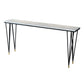 White and Black Glam Style Bar Table in Iron Top and Faux Marble Milk Tea Shop Bar Table Black White Clearhalo 'Bar Furniture' 'Bar Tables' 'bar_tables' 'furn' 'furn_bar_tables' 'Furniture' 'furniture_bar_tables' 'Kitchen & Dining Furniture' 4705515