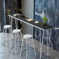 White and Black Glam Style Bar Table in Iron Top and Faux Marble Milk Tea Shop Bar Table White Black Clearhalo 'Bar Furniture' 'Bar Tables' 'bar_tables' 'furn' 'furn_bar_tables' 'Furniture' 'furniture_bar_tables' 'Kitchen & Dining Furniture' 4705518