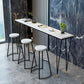White and Black Glam Style Bar Table in Iron Top and Faux Marble Milk Tea Shop Bar Table Clearhalo 'Bar Furniture' 'Bar Tables' 'bar_tables' 'furn' 'furn_bar_tables' 'Furniture' 'furniture_bar_tables' 'Kitchen & Dining Furniture' 4705520