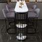White Modern Style Bar Table in Faux Marble and Metal Specialty Coffee Shop Bar Table 63"L x 15.7"W x 41.3"H Black Without Chairs Clearhalo 'Bar Furniture' 'Bar Tables' 'bar_tables' 'furn' 'furn_bar_tables' 'Furniture' 'furniture_bar_tables' 'Kitchen & Dining Furniture' 4705530