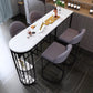White Modern Style Bar Table in Faux Marble and Metal Specialty Milk Tea Shop Bar Table 63"L x 15.7"W x 41.3"H Black Without Chairs Clearhalo 'Bar Furniture' 'Bar Tables' 'bar_tables' 'furn' 'furn_bar_tables' 'Furniture' 'furniture_bar_tables' 'Kitchen & Dining Furniture' 4705551