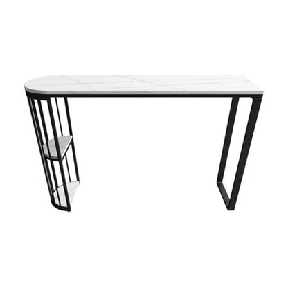 White Modern Style Bar Table in Faux Marble and Metal Specialty Milk Tea Shop Bar Table Black Without Chairs Clearhalo 'Bar Furniture' 'Bar Tables' 'bar_tables' 'furn' 'furn_bar_tables' 'Furniture' 'furniture_bar_tables' 'Kitchen & Dining Furniture' 4705553