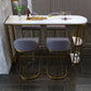 White Modern Style Bar Table in Faux Marble and Metal Specialty Milk Tea Shop Bar Table Clearhalo 'Bar Furniture' 'Bar Tables' 'bar_tables' 'furn' 'furn_bar_tables' 'Furniture' 'furniture_bar_tables' 'Kitchen & Dining Furniture' 4705558