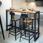Brown Modern Style Bar Table Solid Wood and Iron with Black Trestle Coffee Shop Bar Table 63"L x 15.7"W x 41.3"H Without Chairs Clearhalo 'Bar Furniture' 'Bar Tables' 'bar_tables' 'furn' 'furn_bar_tables' 'Furniture' 'furniture_bar_tables' 'Kitchen & Dining Furniture' 4705585