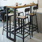 Brown Modern Style Bar Table Solid Wood and Iron with Black Trestle Coffee Shop Bar Table Clearhalo 'Bar Furniture' 'Bar Tables' 'bar_tables' 'furn' 'furn_bar_tables' 'Furniture' 'furniture_bar_tables' 'Kitchen & Dining Furniture' 4705594