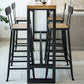 Brown Modern Style Bar Table Solid Wood and Iron with Black Trestle Coffee Shop Bar Table Clearhalo 'Bar Furniture' 'Bar Tables' 'bar_tables' 'furn' 'furn_bar_tables' 'Furniture' 'furniture_bar_tables' 'Kitchen & Dining Furniture' 4705595