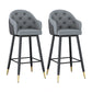 Glam Restaurant Leather Stool Matte Finish Footrest Armed Barstool Grey 2 Piece Set Clearhalo 'Bar Furniture' 'Bar Stools' 'bar_stools' 'furn' 'furn_bar_stools' 'Furniture' 'furniture_bar_stools' 'Kitchen & Dining Furniture' 4705751