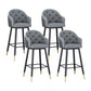 Glam Restaurant Leather Stool Matte Finish Footrest Armed Barstool Grey 4 Piece Set Clearhalo 'Bar Furniture' 'Bar Stools' 'bar_stools' 'furn' 'furn_bar_stools' 'Furniture' 'furniture_bar_stools' 'Kitchen & Dining Furniture' 4705753