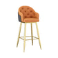 Glam Restaurant Leather Stool Matte Finish Footrest Armed Barstool Orange 1 Piece Clearhalo 'Bar Furniture' 'Bar Stools' 'bar_stools' 'furn' 'furn_bar_stools' 'Furniture' 'furniture_bar_stools' 'Kitchen & Dining Furniture' 4705755