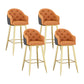 Glam Restaurant Leather Stool Matte Finish Footrest Armed Barstool Orange 4 Piece Set Clearhalo 'Bar Furniture' 'Bar Stools' 'bar_stools' 'furn' 'furn_bar_stools' 'Furniture' 'furniture_bar_stools' 'Kitchen & Dining Furniture' 4705758