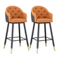 Glam Restaurant Leather Stool Matte Finish Footrest Armed Barstool Orange 2 Piece Set Clearhalo 'Bar Furniture' 'Bar Stools' 'bar_stools' 'furn' 'furn_bar_stools' 'Furniture' 'furniture_bar_stools' 'Kitchen & Dining Furniture' 4705760