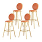 Glam Jewelry Shop PU Leather Stool Orange Footrest Low Back Stool 4 Piece Set Clearhalo 'Bar Furniture' 'Bar Stools' 'bar_stools' 'furn' 'furn_bar_stools' 'Furniture' 'furniture_bar_stools' 'Kitchen & Dining Furniture' 4705772