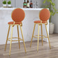 Glam Jewelry Shop PU Leather Stool Orange Footrest Low Back Stool Clearhalo 'Bar Furniture' 'Bar Stools' 'bar_stools' 'furn' 'furn_bar_stools' 'Furniture' 'furniture_bar_stools' 'Kitchen & Dining Furniture' 4705773