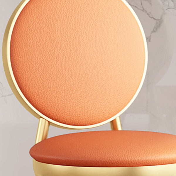 Glam Jewelry Shop PU Leather Stool Orange Footrest Low Back Stool Clearhalo 'Bar Furniture' 'Bar Stools' 'bar_stools' 'furn' 'furn_bar_stools' 'Furniture' 'furniture_bar_stools' 'Kitchen & Dining Furniture' 4705777