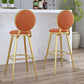 Glam Jewelry Shop PU Leather Stool Orange Footrest Low Back Stool Clearhalo 'Bar Furniture' 'Bar Stools' 'bar_stools' 'furn' 'furn_bar_stools' 'Furniture' 'furniture_bar_stools' 'Kitchen & Dining Furniture' 4705780