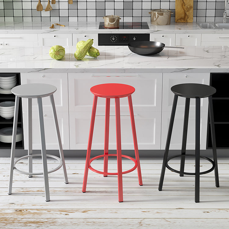 Contemporary Footrest Backless Barstool Matte Finish Iron Stool Clearhalo 'Bar Furniture' 'Bar Stools' 'bar_stools' 'furn' 'furn_bar_stools' 'Furniture' 'furniture_bar_stools' 'Kitchen & Dining Furniture' 4705800