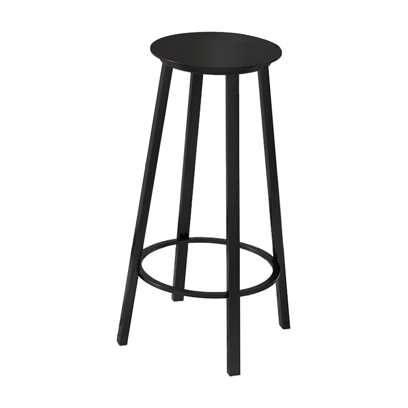 Contemporary Footrest Backless Barstool Matte Finish Iron Stool Black 1 Piece Clearhalo 'Bar Furniture' 'Bar Stools' 'bar_stools' 'furn' 'furn_bar_stools' 'Furniture' 'furniture_bar_stools' 'Kitchen & Dining Furniture' 4705801