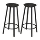 Contemporary Footrest Backless Barstool Matte Finish Iron Stool Black 2 Piece Set Clearhalo 'Bar Furniture' 'Bar Stools' 'bar_stools' 'furn' 'furn_bar_stools' 'Furniture' 'furniture_bar_stools' 'Kitchen & Dining Furniture' 4705802