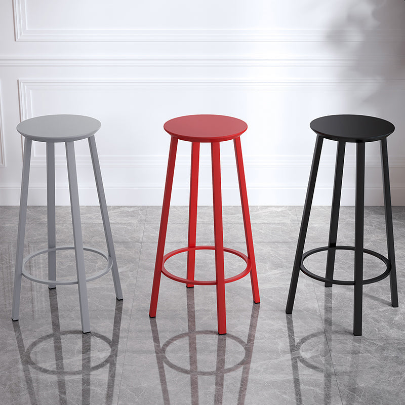 Contemporary Footrest Backless Barstool Matte Finish Iron Stool Clearhalo 'Bar Furniture' 'Bar Stools' 'bar_stools' 'furn' 'furn_bar_stools' 'Furniture' 'furniture_bar_stools' 'Kitchen & Dining Furniture' 4705803