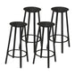 Contemporary Footrest Backless Barstool Matte Finish Iron Stool Black 4 Piece Set Clearhalo 'Bar Furniture' 'Bar Stools' 'bar_stools' 'furn' 'furn_bar_stools' 'Furniture' 'furniture_bar_stools' 'Kitchen & Dining Furniture' 4705805