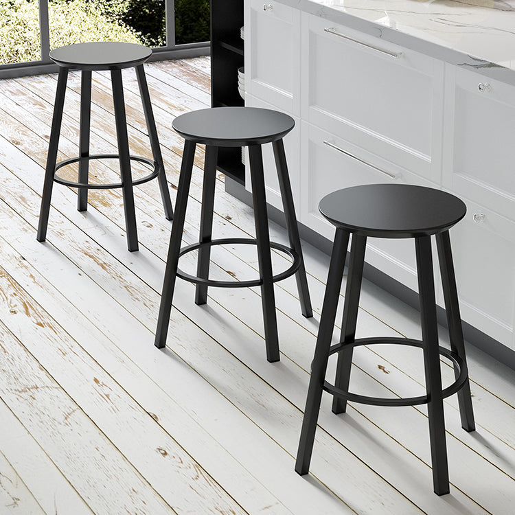 Contemporary Footrest Backless Barstool Matte Finish Iron Stool Clearhalo 'Bar Furniture' 'Bar Stools' 'bar_stools' 'furn' 'furn_bar_stools' 'Furniture' 'furniture_bar_stools' 'Kitchen & Dining Furniture' 4705806
