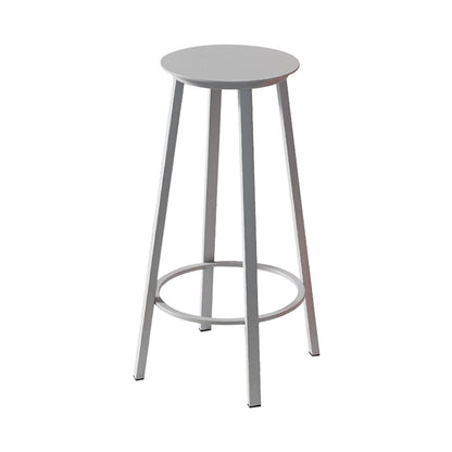 Contemporary Footrest Backless Barstool Matte Finish Iron Stool Grey 1 Piece Clearhalo 'Bar Furniture' 'Bar Stools' 'bar_stools' 'furn' 'furn_bar_stools' 'Furniture' 'furniture_bar_stools' 'Kitchen & Dining Furniture' 4705807