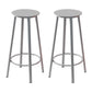 Contemporary Footrest Backless Barstool Matte Finish Iron Stool Grey 2 Piece Set Clearhalo 'Bar Furniture' 'Bar Stools' 'bar_stools' 'furn' 'furn_bar_stools' 'Furniture' 'furniture_bar_stools' 'Kitchen & Dining Furniture' 4705808