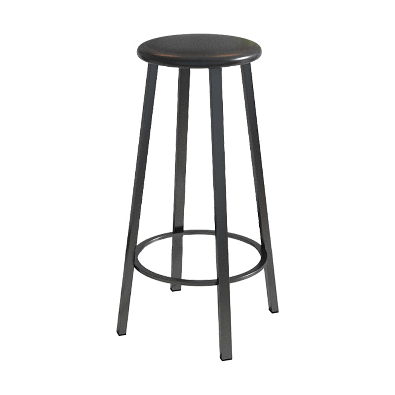 Contemporary Footrest Backless Barstool Matte Finish Iron Stool Matte Black 1 Piece Bar Stool(30"H) Clearhalo 'Bar Furniture' 'Bar Stools' 'bar_stools' 'furn' 'furn_bar_stools' 'Furniture' 'furniture_bar_stools' 'Kitchen & Dining Furniture' 4705809
