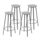 Contemporary Footrest Backless Barstool Matte Finish Iron Stool Grey 4 Piece Set Clearhalo 'Bar Furniture' 'Bar Stools' 'bar_stools' 'furn' 'furn_bar_stools' 'Furniture' 'furniture_bar_stools' 'Kitchen & Dining Furniture' 4705814