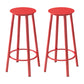 Contemporary Footrest Backless Barstool Matte Finish Iron Stool Red 2 Piece Set Clearhalo 'Bar Furniture' 'Bar Stools' 'bar_stools' 'furn' 'furn_bar_stools' 'Furniture' 'furniture_bar_stools' 'Kitchen & Dining Furniture' 4705817