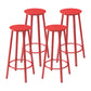 Contemporary Footrest Backless Barstool Matte Finish Iron Stool Red 4 Piece Set Clearhalo 'Bar Furniture' 'Bar Stools' 'bar_stools' 'furn' 'furn_bar_stools' 'Furniture' 'furniture_bar_stools' 'Kitchen & Dining Furniture' 4705818