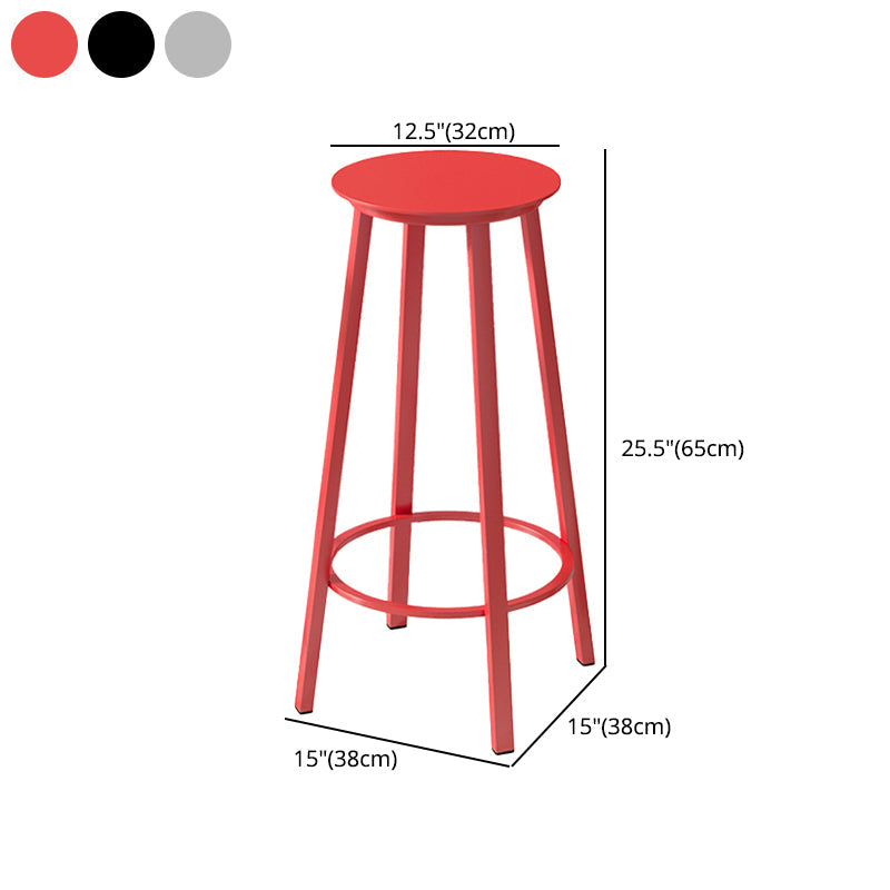 Contemporary Footrest Backless Barstool Matte Finish Iron Stool Clearhalo 'Bar Furniture' 'Bar Stools' 'bar_stools' 'furn' 'furn_bar_stools' 'Furniture' 'furniture_bar_stools' 'Kitchen & Dining Furniture' 4705819