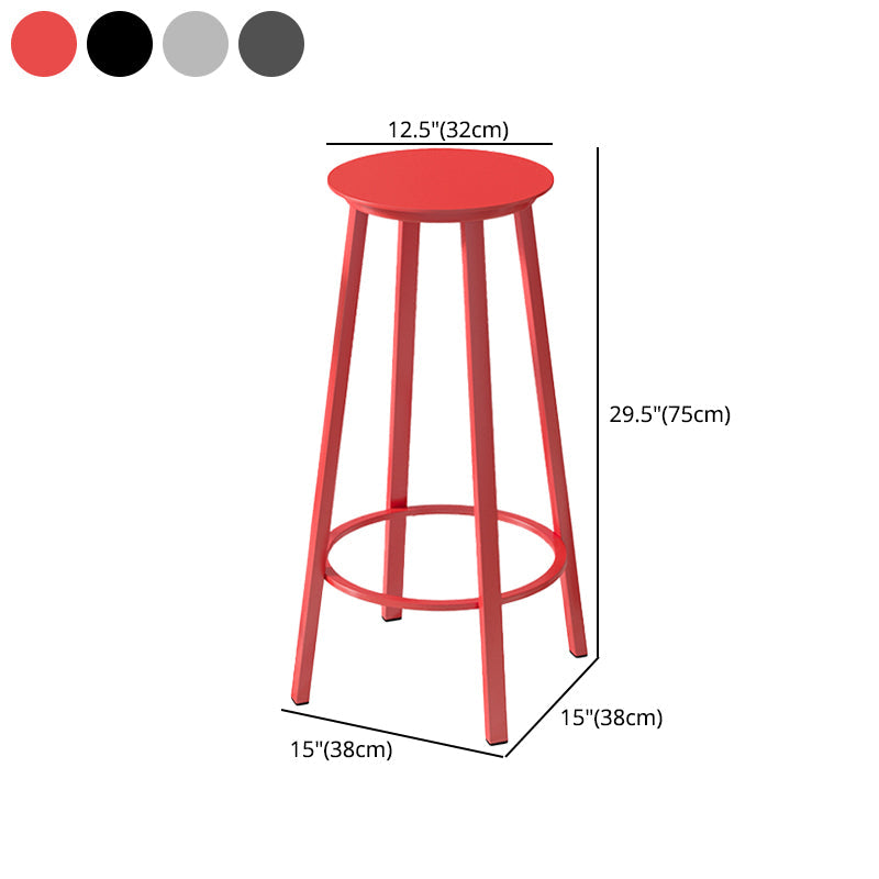 Contemporary Footrest Backless Barstool Matte Finish Iron Stool Clearhalo 'Bar Furniture' 'Bar Stools' 'bar_stools' 'furn' 'furn_bar_stools' 'Furniture' 'furniture_bar_stools' 'Kitchen & Dining Furniture' 4705820