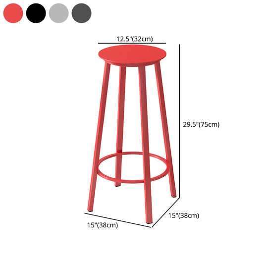 Contemporary Footrest Backless Barstool Matte Finish Iron Stool Clearhalo 'Bar Furniture' 'Bar Stools' 'bar_stools' 'furn' 'furn_bar_stools' 'Furniture' 'furniture_bar_stools' 'Kitchen & Dining Furniture' 4705820
