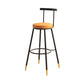 Glam Low Back Footrest Barstool Matte Finish Leather Reception Stool Black-Orange 1 Piece Clearhalo 'Bar Furniture' 'Bar Stools' 'bar_stools' 'furn' 'furn_bar_stools' 'Furniture' 'furniture_bar_stools' 'Kitchen & Dining Furniture' 4705847