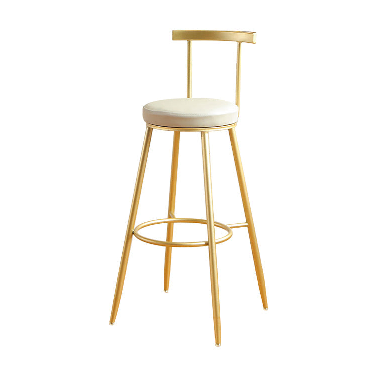 Glam Low Back Footrest Barstool Matte Finish Leather Reception Stool Clearhalo 'Bar Furniture' 'Bar Stools' 'bar_stools' 'furn' 'furn_bar_stools' 'Furniture' 'furniture_bar_stools' 'Kitchen & Dining Furniture' 4705850
