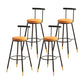 Glam Low Back Footrest Barstool Matte Finish Leather Reception Stool Black-Orange 4 Piece Set Clearhalo 'Bar Furniture' 'Bar Stools' 'bar_stools' 'furn' 'furn_bar_stools' 'Furniture' 'furniture_bar_stools' 'Kitchen & Dining Furniture' 4705851