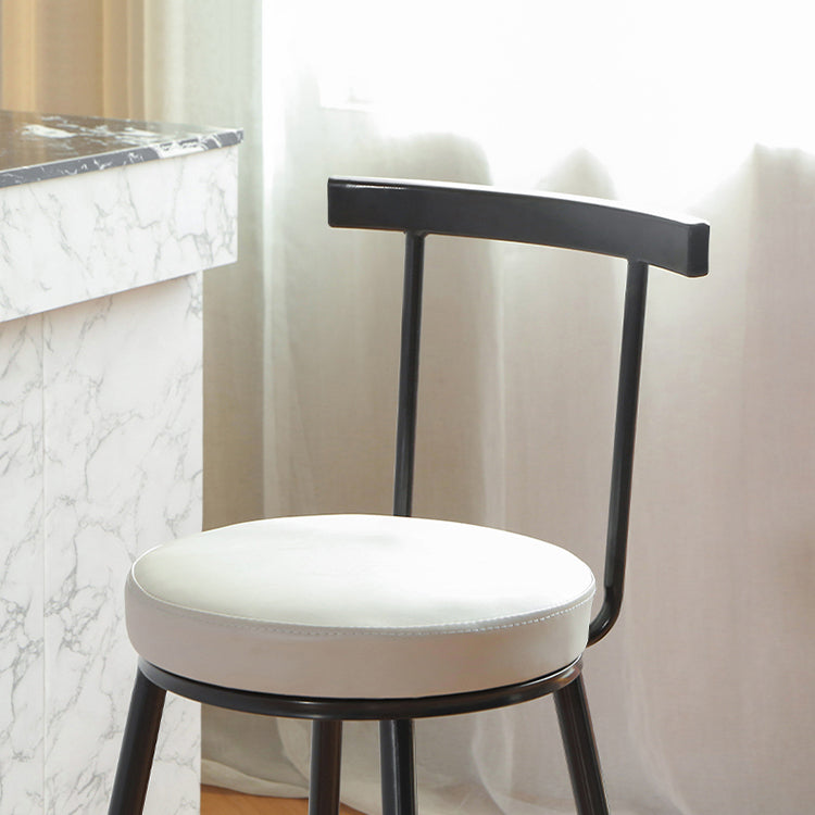 Glam Low Back Footrest Barstool Matte Finish Leather Reception Stool Clearhalo 'Bar Furniture' 'Bar Stools' 'bar_stools' 'furn' 'furn_bar_stools' 'Furniture' 'furniture_bar_stools' 'Kitchen & Dining Furniture' 4705852