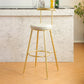 Glam Low Back Footrest Barstool Matte Finish Leather Reception Stool White-Gold 1 Piece Clearhalo 'Bar Furniture' 'Bar Stools' 'bar_stools' 'furn' 'furn_bar_stools' 'Furniture' 'furniture_bar_stools' 'Kitchen & Dining Furniture' 4705853