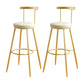 Glam Low Back Footrest Barstool Matte Finish Leather Reception Stool White-Gold 2 Piece Set Clearhalo 'Bar Furniture' 'Bar Stools' 'bar_stools' 'furn' 'furn_bar_stools' 'Furniture' 'furniture_bar_stools' 'Kitchen & Dining Furniture' 4705856