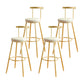 Glam Low Back Footrest Barstool Matte Finish Leather Reception Stool White-Gold 4 Piece Set Clearhalo 'Bar Furniture' 'Bar Stools' 'bar_stools' 'furn' 'furn_bar_stools' 'Furniture' 'furniture_bar_stools' 'Kitchen & Dining Furniture' 4705857