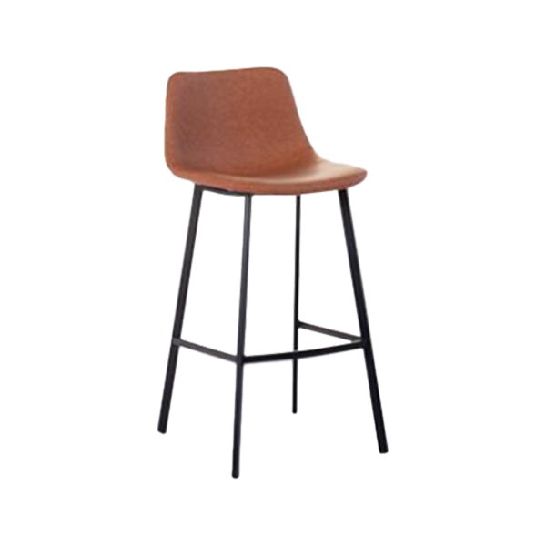 Industrial Low Back Bar-stool PU Leather Bar Stool with Metal Legs Clearhalo 'Bar Furniture' 'Bar Stools' 'bar_stools' 'Furniture' 'furniture_bar_stools' 'Kitchen & Dining Furniture' 4705865